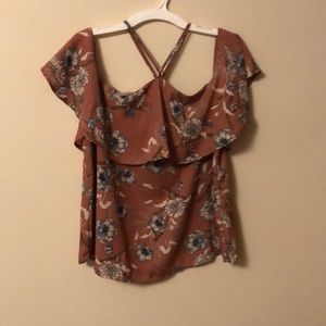 Pink Floral off the shoulder top